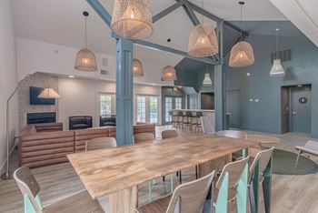 a dining room with a wooden table and chairs at Napa Green Apartments LLC, Napa California